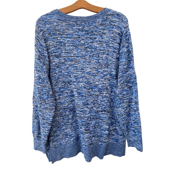 Karen Scott Crewneck Pullover Sweater Women XXL Blue Space Dyed Relaxed Winter - Picture 3 of 10